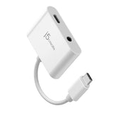 j5create JCA122-N – USB-C til 3,5 mm lyd med PD – Adapter set fra siden
