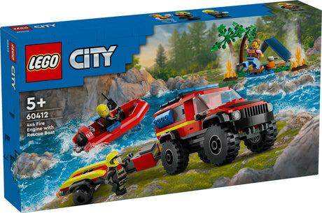 LEGO 60412 City fire off-road vehicle with rescue boat, construction toy LEGO