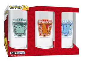 Pokemon Glass Set - 3 x 14cm Height, 6cm Diameter Abysse