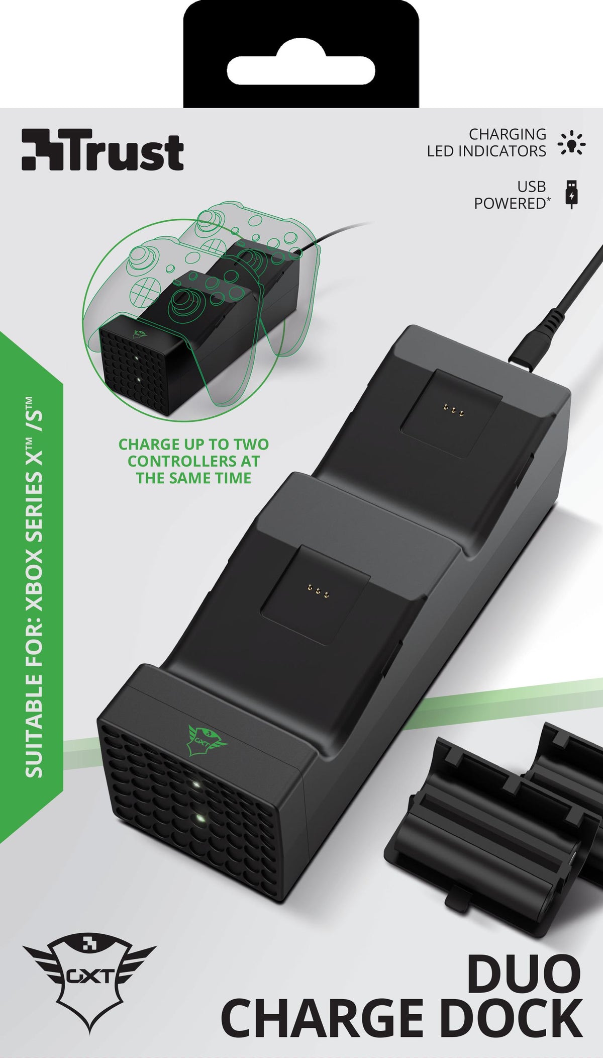 Trust GXT 250 Duo Charging Dock til Xbox Series X|S – sort – produktbillede 2