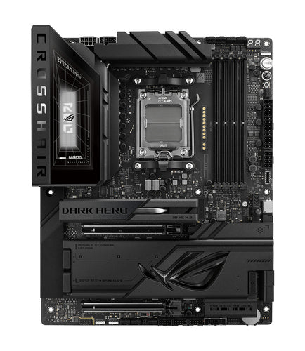ASUS ROG CROSSHAIR X870E DARK HERO – sort bundkort set ovenfra