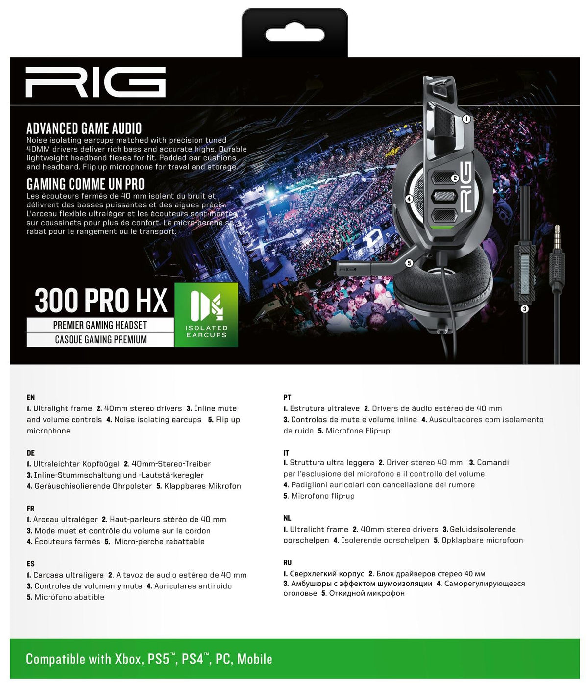 Nacon - Rig Headphones 300 Pro HX - Black Nacon