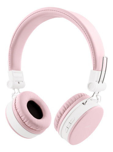 Foldbar on-ear BT headset, 3,5 mm, lyserød streetz