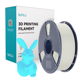 Sunlu PLA Glow-in-the-Dark filament – hvid med blå efterglød, 1,75 mm, 1 kg
