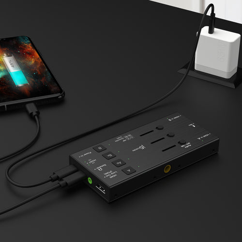 j5create JVA06 – Capture-enhed med to HDMI-indgange – Tilslutning ved tablet som eksempel