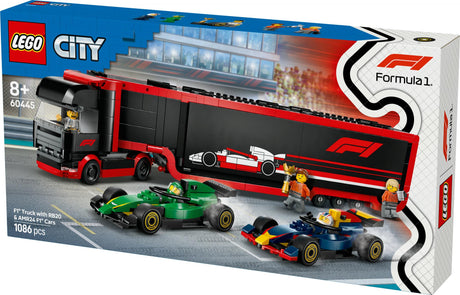 LEGO 60445 City F1 Transporter with RB20 & AMR24 F1 Racing Cars