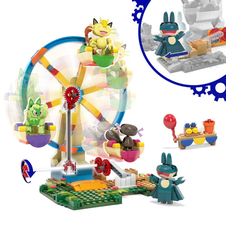 MEGA - Pokémon Construction Set Ferris Wheel with Figures - 393 Pieces (HXF80) MEGA
