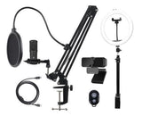 Streaming Kit, Microphone, Webcam, Ring Light deltaco_gaming