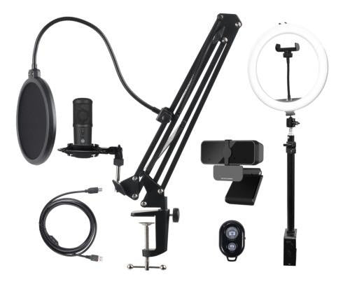 Streaming Kit, Microphone, Webcam, Ring Light deltaco_gaming