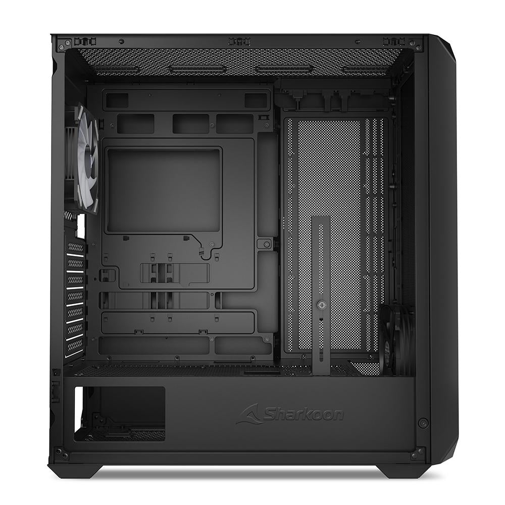Sharkoon AK2 RGB ATX-kabinet – sort, 2 blæsere, USB-C og BTF – billede 6