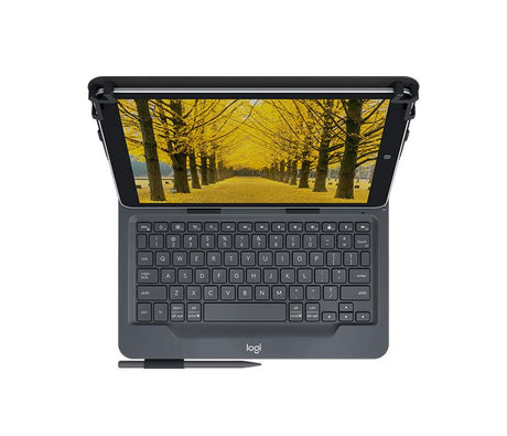 Logitech - Universal Folio w/Keyboard, 10 - Black (Nordic)
