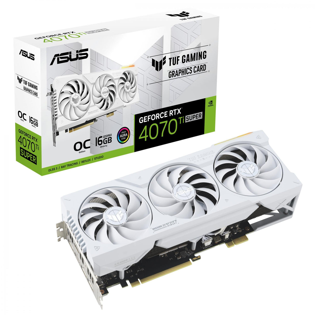 ASUS GeForce RTX 4070 TI SUPER 16GB TUF OC GAMING WHITE EDITION BTF ASUS
