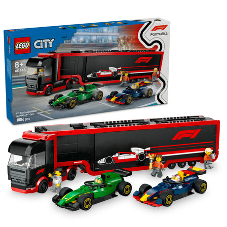 LEGO 60445 City F1 Transporter with RB20 & AMR24 F1 Racing Cars