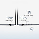ASUS Zenbook 14 UX3480QA-SF003W – detalje af tilslutninger