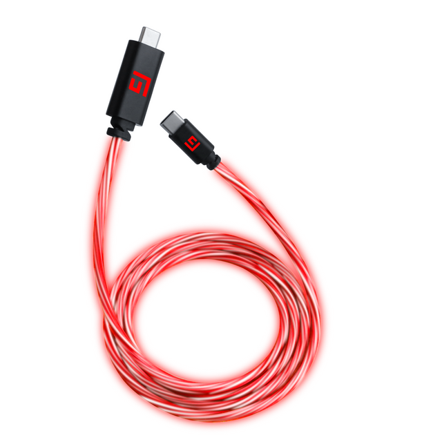 FLOATING GRIP 3M USB-C/USB-C CABLE WITH LED LIGHT - RED Floating Grip