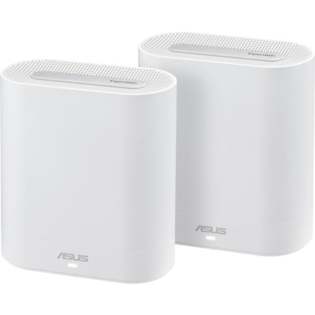 ASUS ExpertWiFi EBM68 – to hvide mesh-enheder set skråt forfra