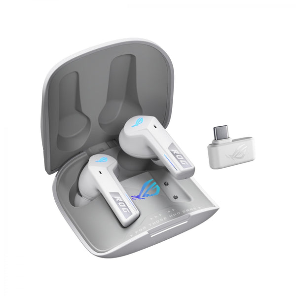 ASUS ROG Cetra True Wireless SpeedNova Headphones, 2.4 GHz & Bluetooth 5.3 - White