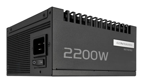 ASUS Pro WS 2200P – sidepanel med 2200W-mærkning og strømindgang