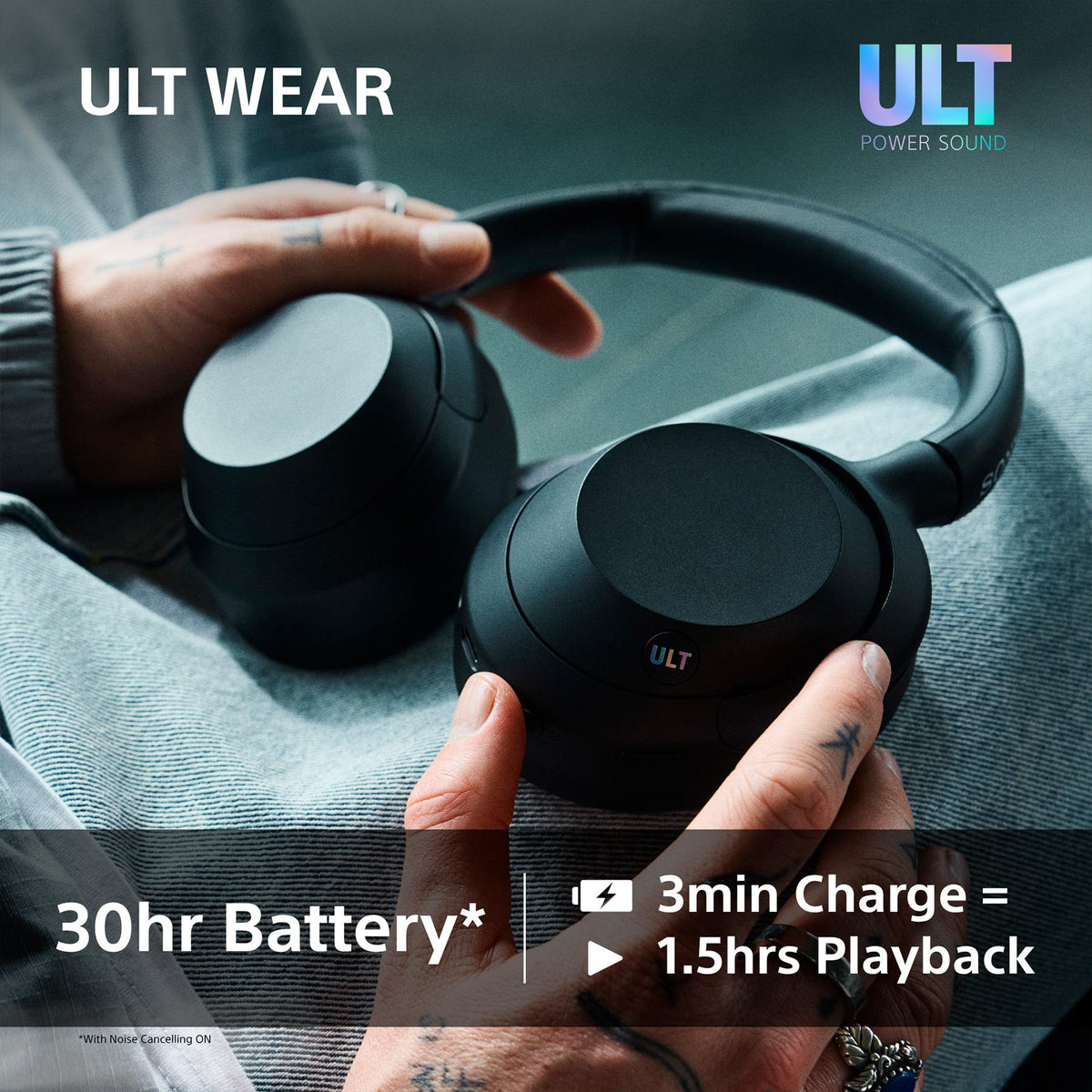 Sony ULT Wear – trådløse hovedtelefoner med støjreduktion – sort – produktdetalje 9