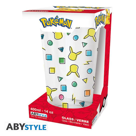 POKEMON Large Glass - Pikachu Pattern - 400 ml x2 Abysse