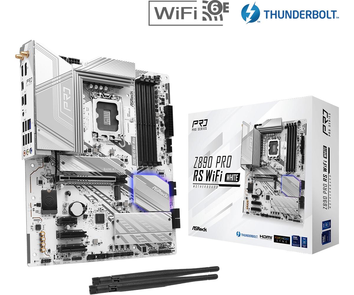 ASRock Z890 Pro RS WIFI White Motherboard ATX LGA-1851 Intel Z890 ASRock