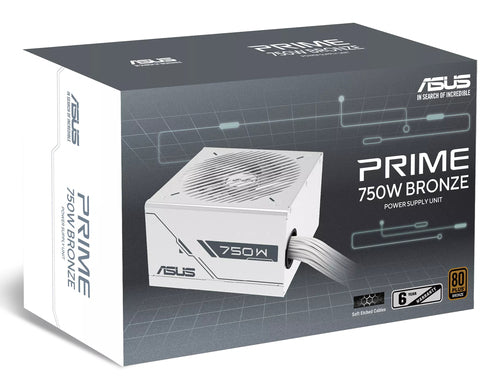 ASUS PRIME-750B-WHITE – emballage til den hvide 750W Bronze-model