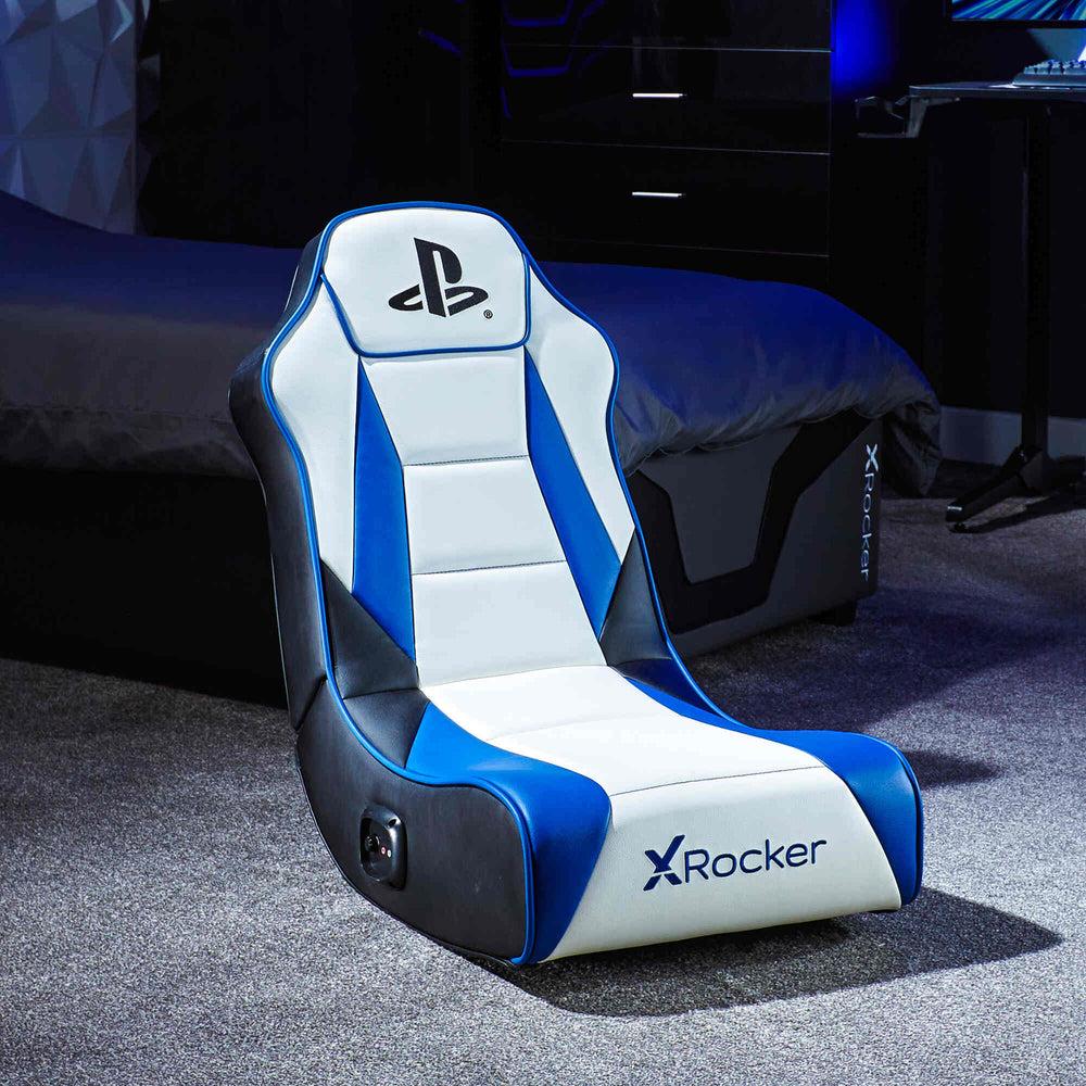 XROCKER PLAYSTATION GEIST 2.0 FLOOR ROCKER - WHITE AND BLUE XROCKER