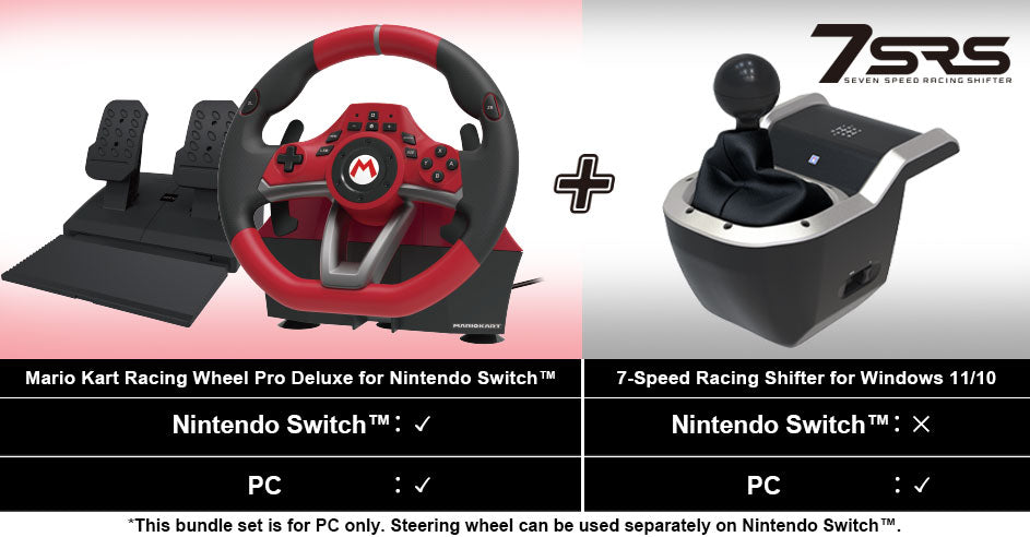 HORI Mario Kart Racing Wheel Pro Deluxe + 7-Speed Shifter – PC-bundle – produktbillede 1