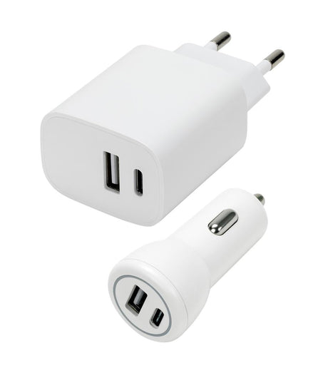 Speedlink - Wall & Car Charger Set USB-A & USB-C 15W, white Speedlink