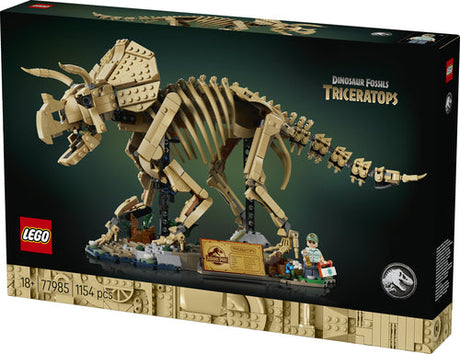 LEGO Jurassic World 77985 Triceratops-fossil – æske med skeletmodel på fronten