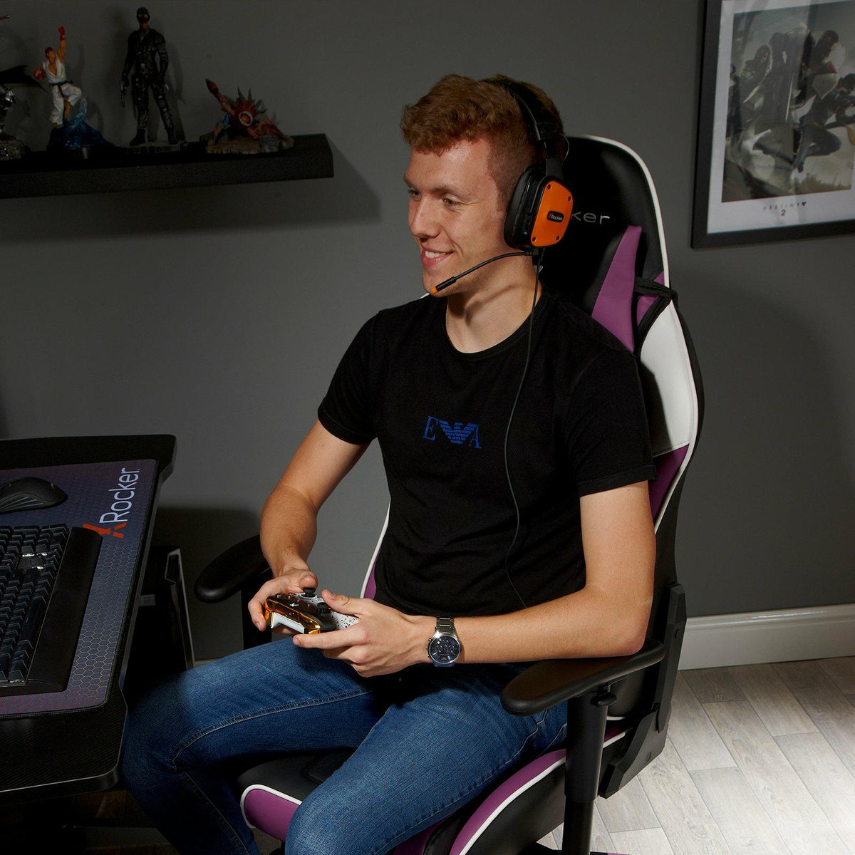 X Rocker PURPLE Agility Sport Esport Gaming Chair X-Rocker