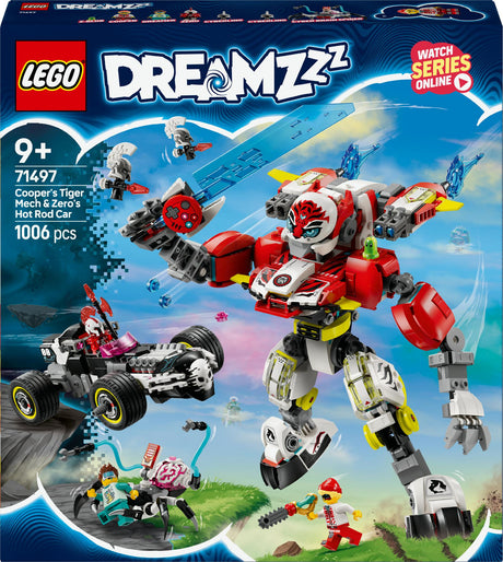LEGO 71497 DREAMZzz Cooper's Tiger Mech and Zero's Hot Rod car