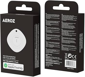 AEROZ - TAG-1000  White - Key finder for use with iPhone - Works with Apple Find My app