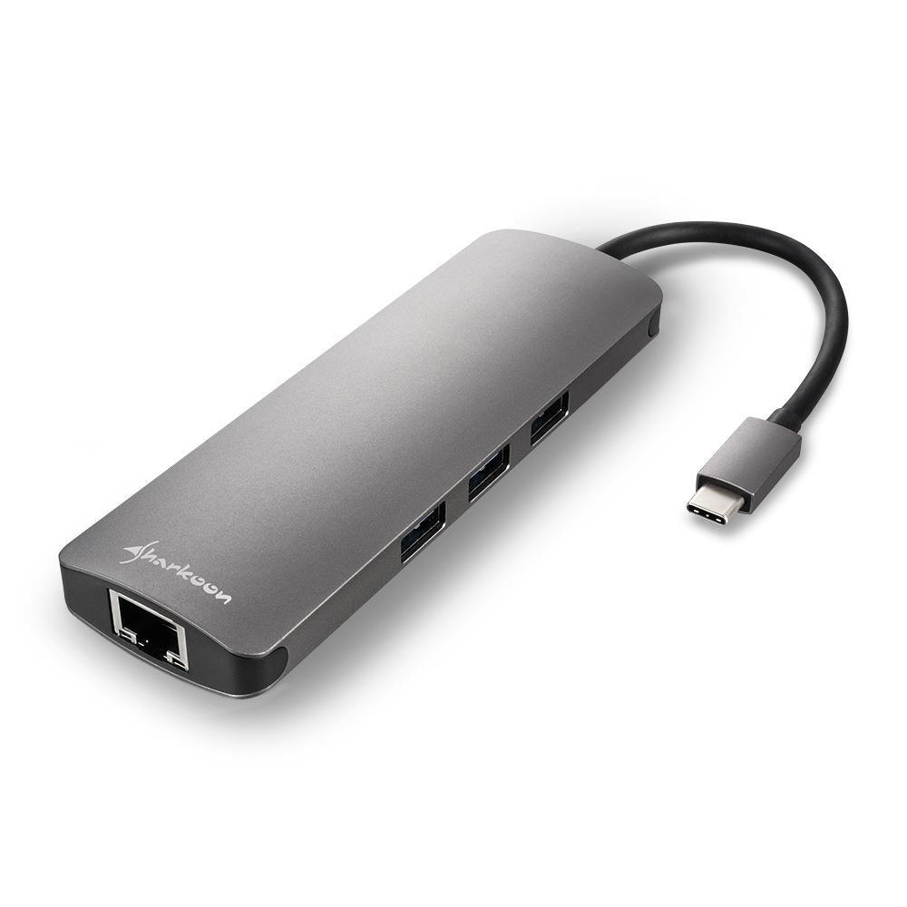 Sharkoon USB 3.0 Type C Combo Adapter - dark grey Sharkoon