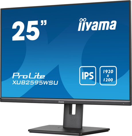 iiyama ProLite XUB2595WSU-B5 25 1920 x 1200 (WUXGA) VGA (HD-15) HDMI DisplayPort Pivot Skærm Iiyama