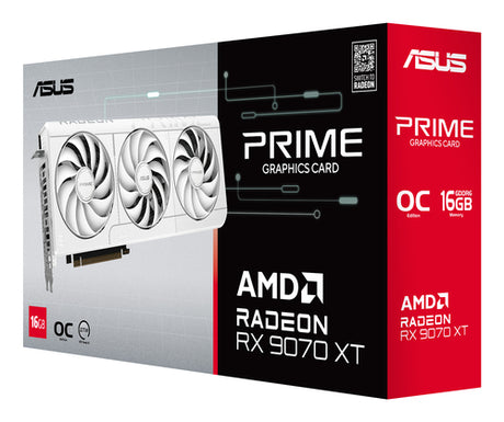 ASUS Radeon RX 9070 XT PRIME WHITE OC Edition – Hvid