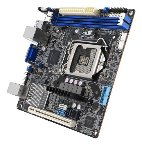 ASUS P12R-I/ASMB10 – Mini ITX LGA1200 serverbundkort – skråt ovenfra