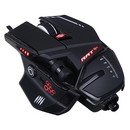 Sort Mad Catz R.A.T. 6+ gamingmus set skråt bagfra