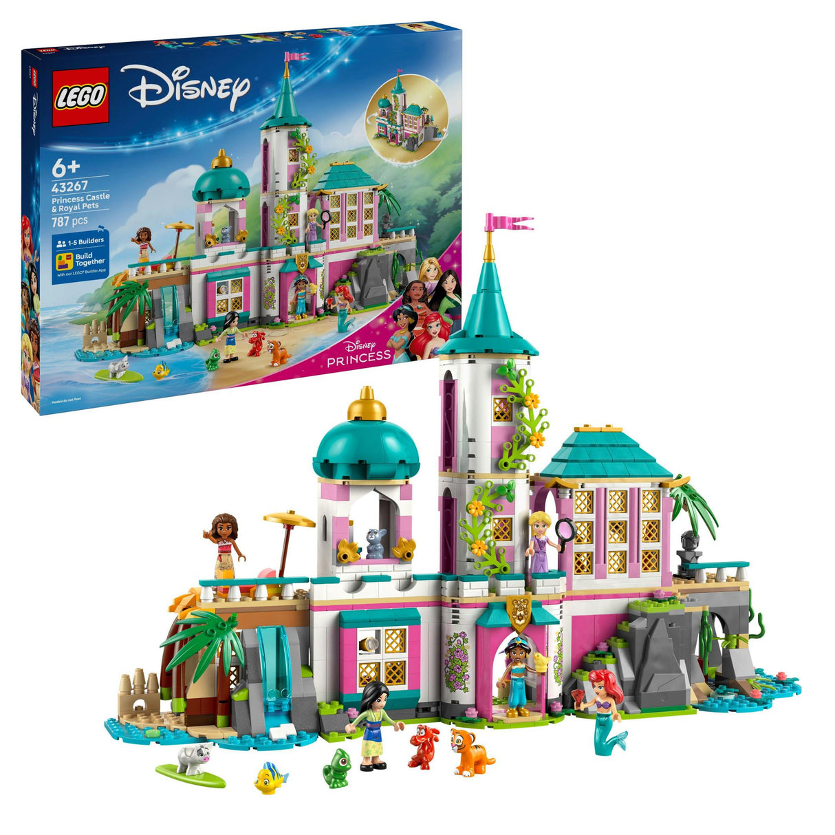 LEGO 43267 Disney Princess Castle with Pets, Construction Toy LEGO