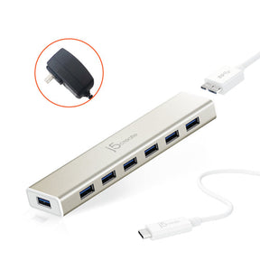 j5create JCH377 – USB-C-hub med 7 USB-A-porte – EU/UK – Hub med syv USB-A-porte