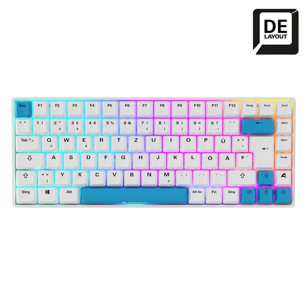 Sharkoon SKILLER SGK50 S3 PBT (white/light blue, DE layout, Gateron G Pro 3.0 Yellow) Sharkoon