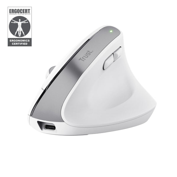 Trust Bayo+ Ergonomisk Trådløs Mus – Hvid