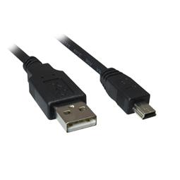 Sort Sharkoon USB-A til Mini-B-kabel med to hanstik