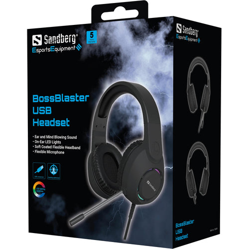 Sandberg BossBlaster USB Gaming Headset - Sort Sandberg