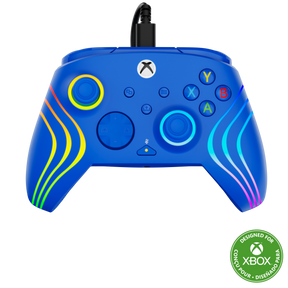 Turtle Beach Afterglow Wave Wired – Xbox/PC, blå – Blå Xbox-controller med lys