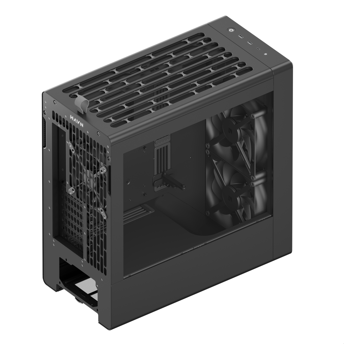 Flow Sor HAVN BF 360 Flow – sort Mid Tower kabinet med præinstallerede high-per ...