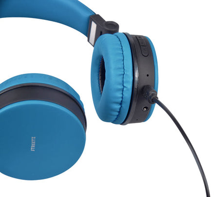 Foldbar on-ear BT headset, 3,5 mm, blå streetz
