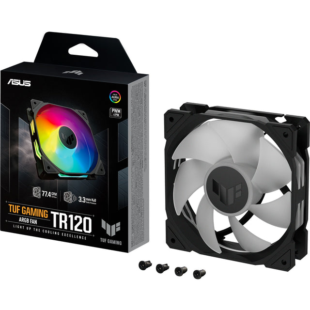 ASUS TUF Gaming TR120 ARGB – Emballage, blæser og skruer