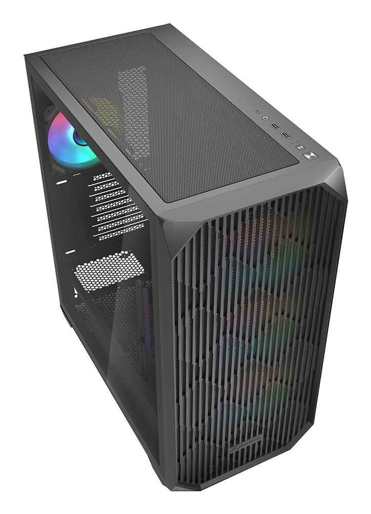 Sharkoon AK3 RGB Black Mesh Front Tempered Glass 4x 120mm ARGB PWM Fans USB-C BTF ATX Gaming PC Case Sharkoon