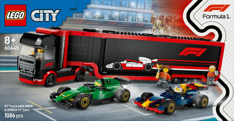 LEGO 60445 City F1 Transporter with RB20 & AMR24 F1 Racing Cars